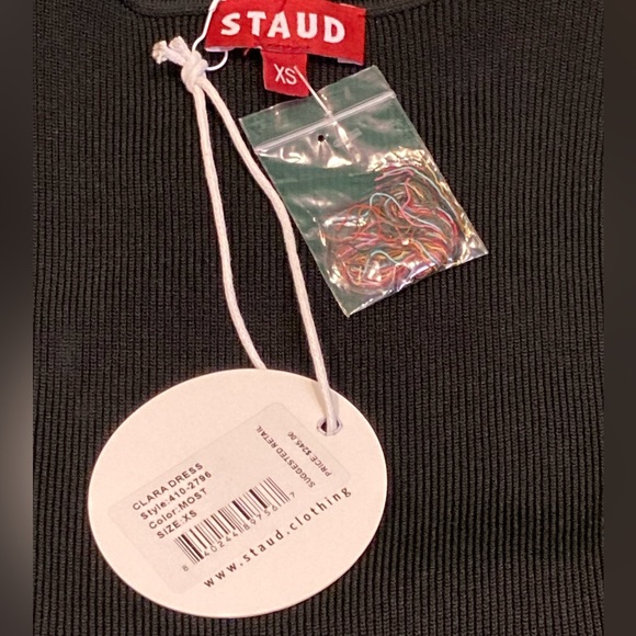 NWT Staud Clara Mosaic Stripe Cutout Ribbed Long Sleeve Sweater Dress - Sz XS - Picture 7 of 10